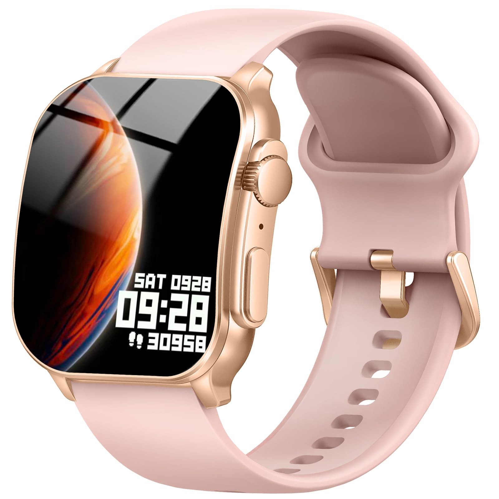 Smart Watch, 2.01″ AMOLED Curved Touchscreen Fitness Watch for Women, IP68 Wa…