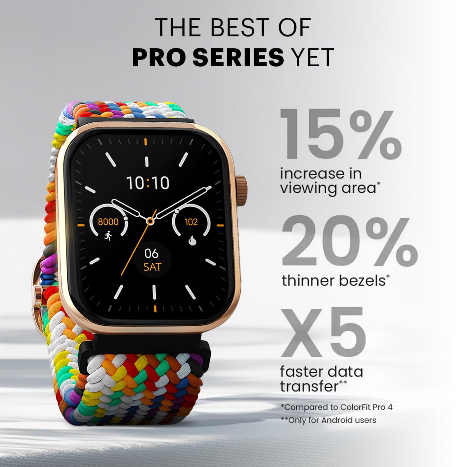 Noise Colorfit Pro 5 1.85 Amoled Display Smartwatch 7 Days Battery Bt Calling