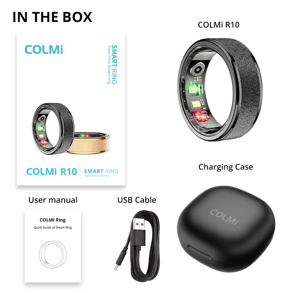 COLMI R10 Smart Ring with Charging Case, Health & Sleep Monitor, 5ATM