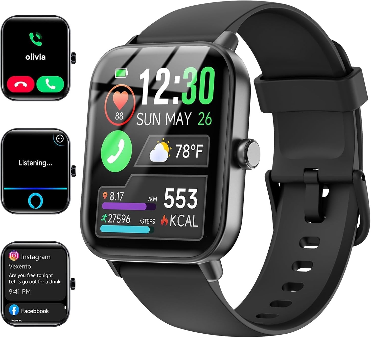 Reloj Inteligente Bluetooth De Mujer y Hombre Impermeable Para Samsung / Android