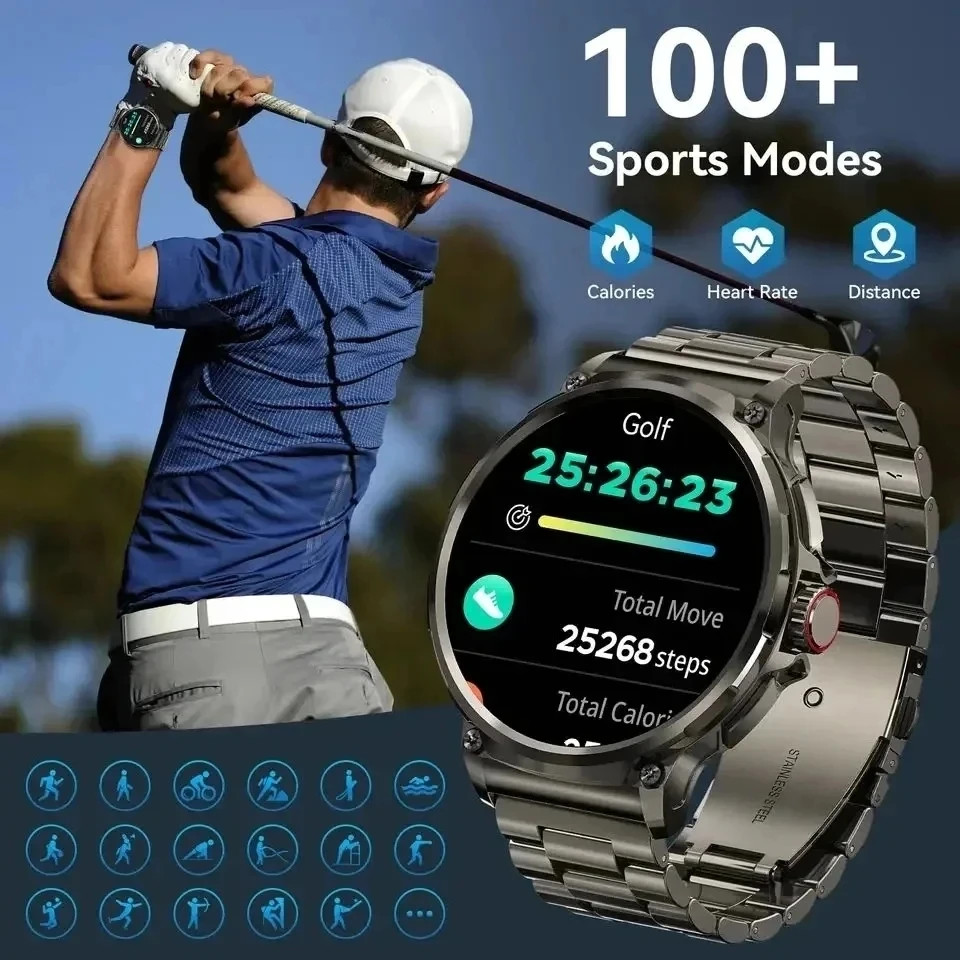 100+ Sports Modes Smart Watch Outdoor Bluetooth Call HD Screen Fitness