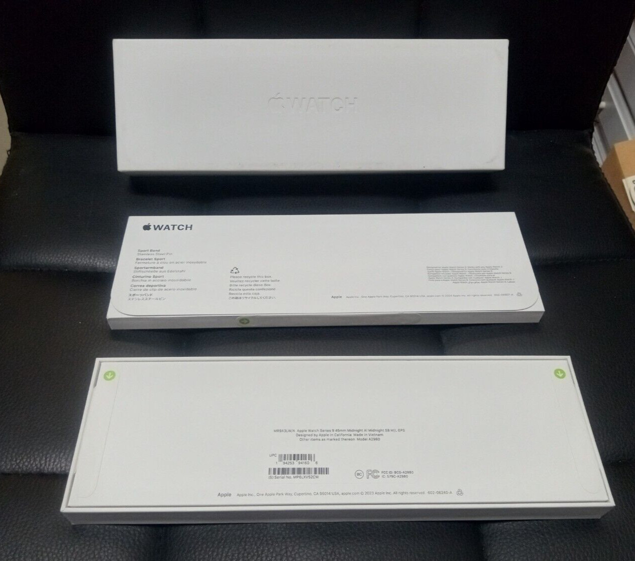 Apple Watch Series 9 45mm Midnight Al Midnight SB M/L #MR9A3LW/A [O-92]