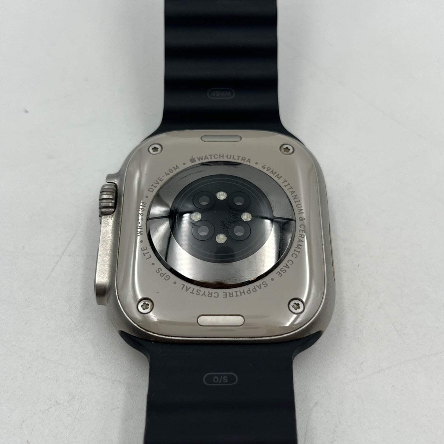 GPS Only Apple Watch Ultra 49MM Natural Titanium Black Ocean Band MQEV3LL/A