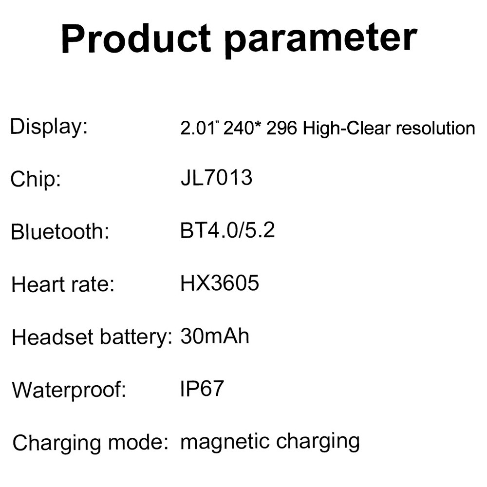 Smartwatch With Earbuds 2.01-inch IPS High-Clear Screen Sports Health Sleep GWIN