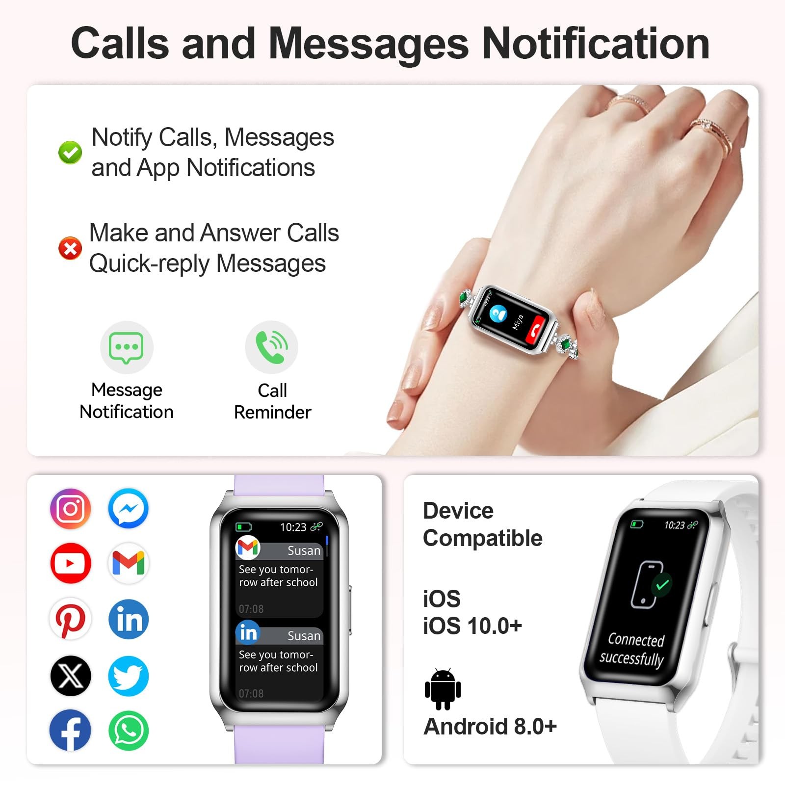 Smart Watches for Women,Fitness Tracker Watches with Sleep Monitor/Heart Rate…