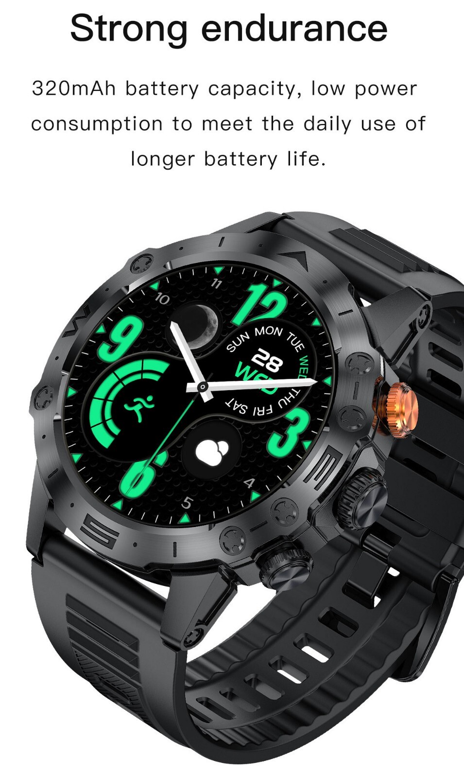Outdoor Smartwatch IP68 Waterproof Bluetooth Call Fitness 1.53″ HD Screen NEW
