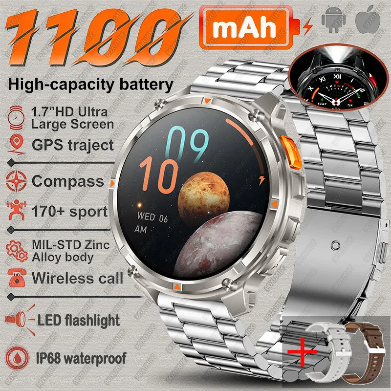2026 T-Rex3 Ultra Smart Watch 1.7″ AMOLED 5ATM Call Sports Men 1100mAh