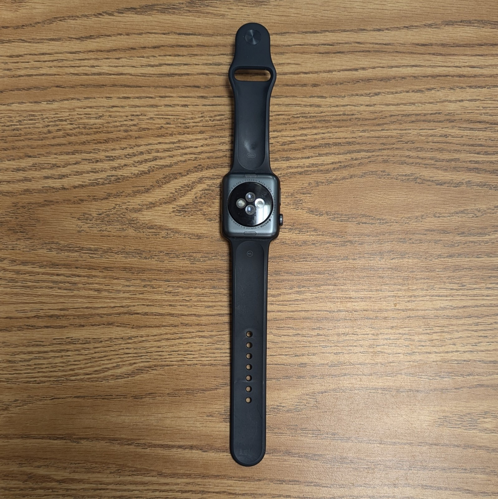 AS IS Apple Watch Series 3 42MM Space Gray Aluminum With Black Band For Parts