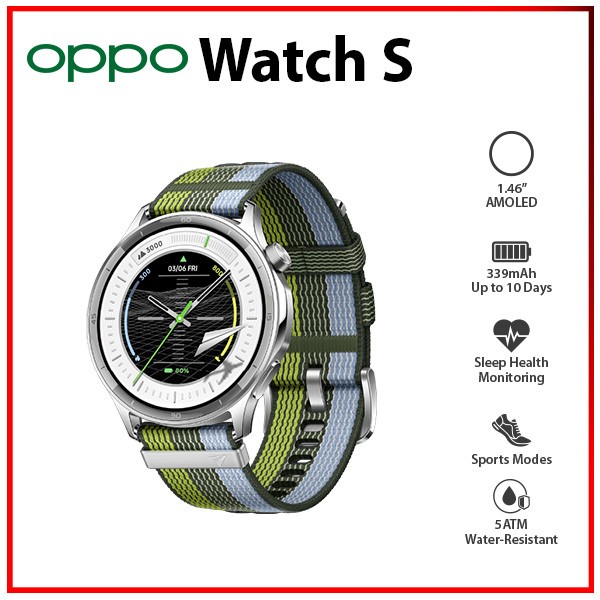 (New) OPPO Watch S SILVER 4GB EMMC AMOLED Bluetooth Android iOS Smartwatch