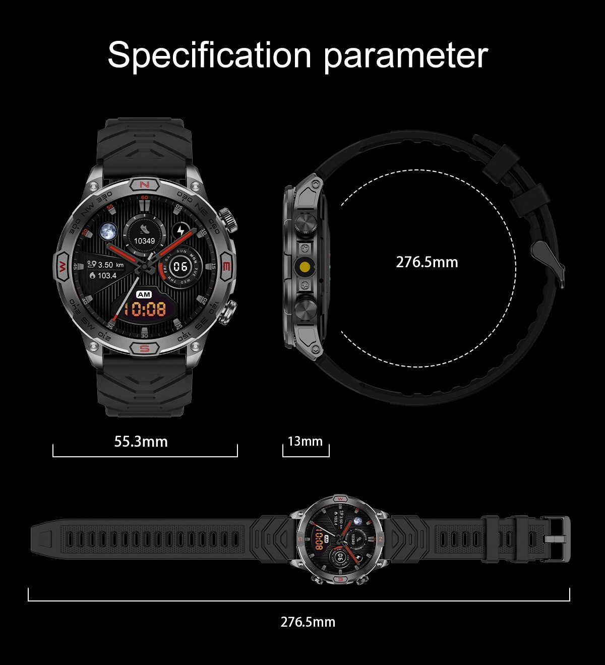2024 Smart Watch For Men/Women Waterproof Smartwatch Bluetooth iPhone Samsung