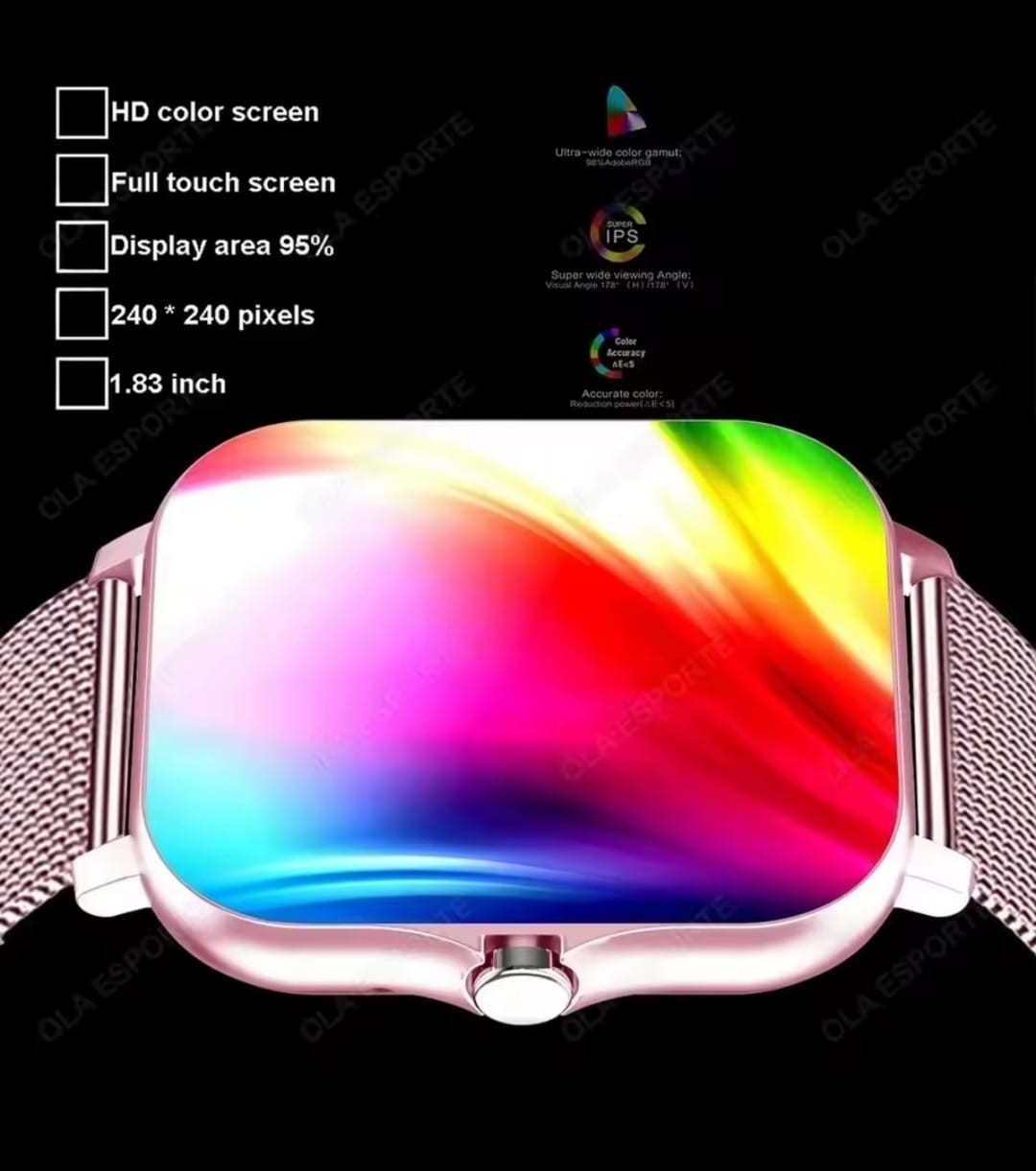 1.83” Waterproof Smart Watch with Message Answer Call Sleep Monitoring Sports P