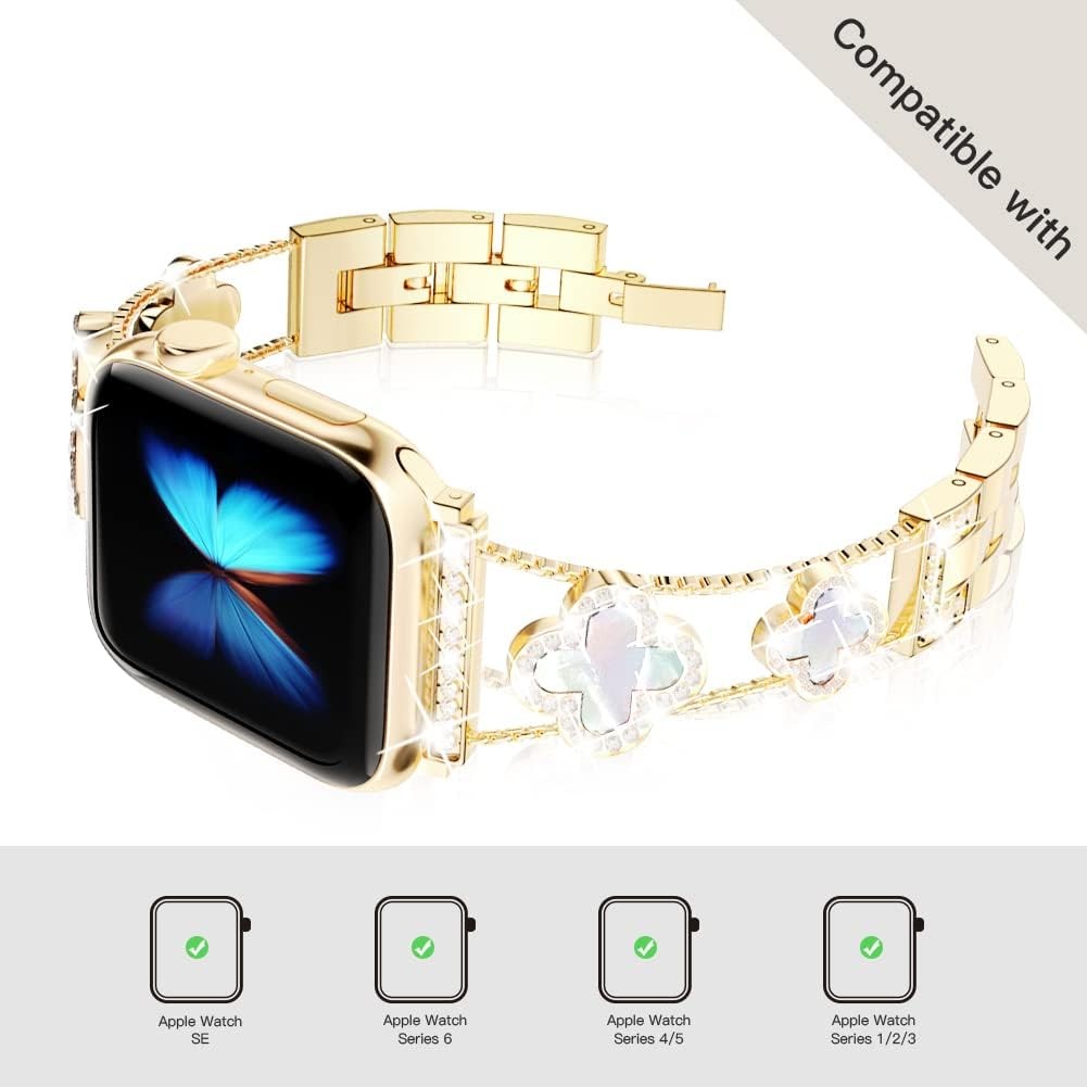 Diamond Metal Strap Compatible with Apple Watch Series 11/10/9 38mm-49mm