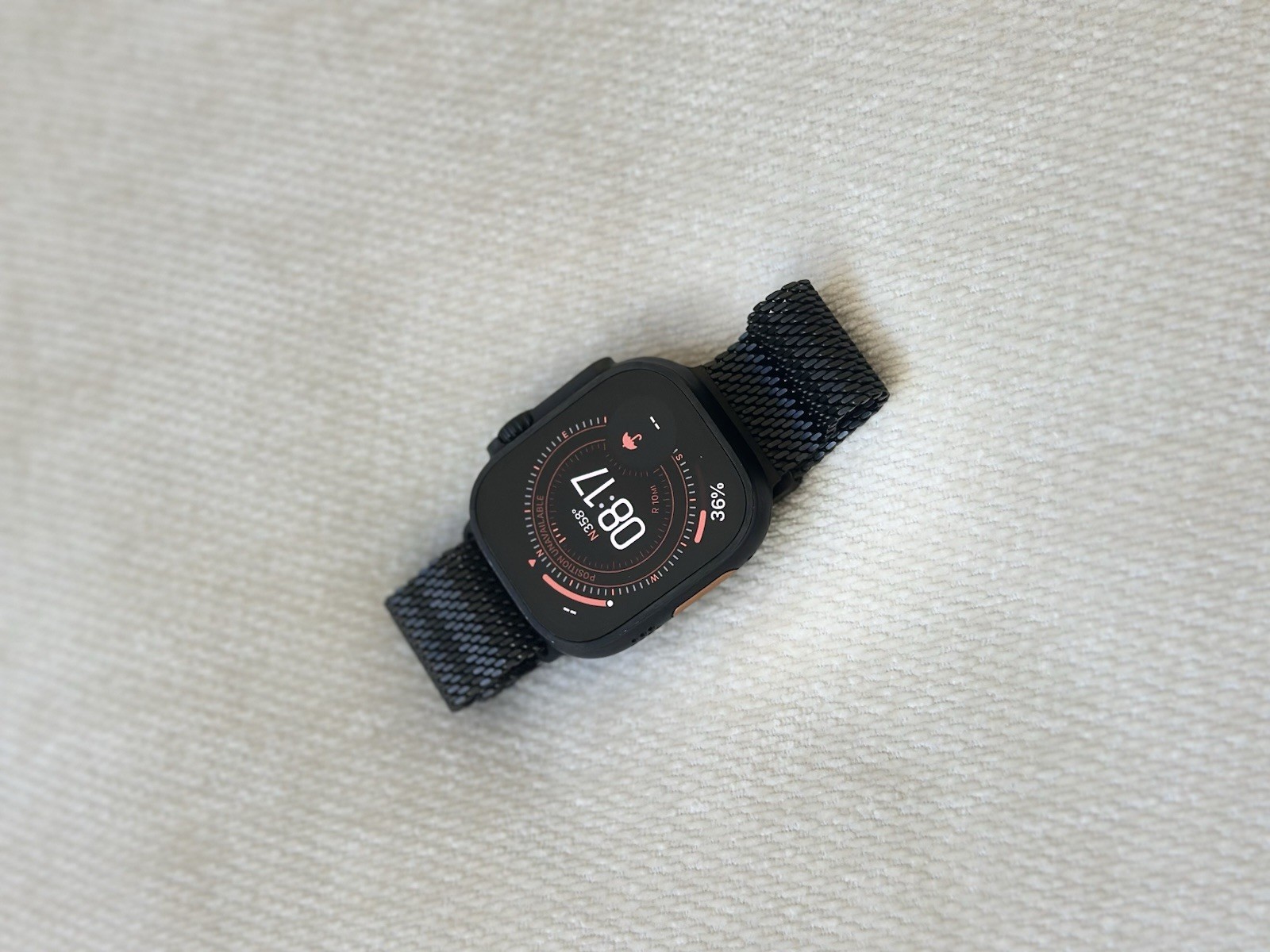 Apple Watch Ultra 3 49mm Black titanium with milanese loop black band