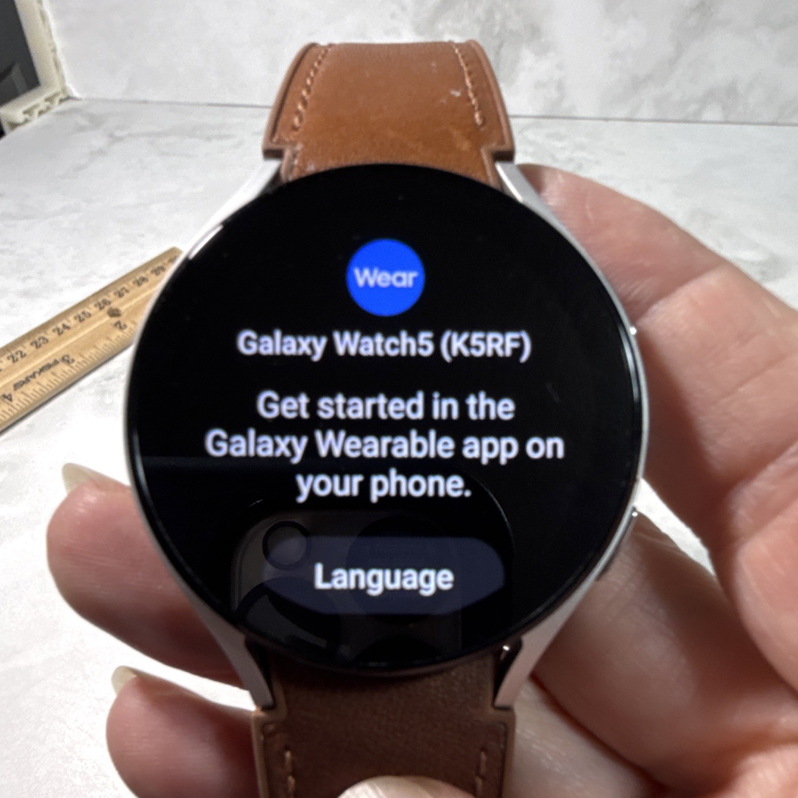 Samsung Galaxy Watch5 Pro 44mm Silver Stainless GPS Sapphire, White Band