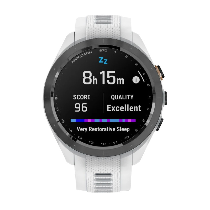 Garmin Approach S70, 42 mm Black/Peach with White Silicone Band (010-02746-00)