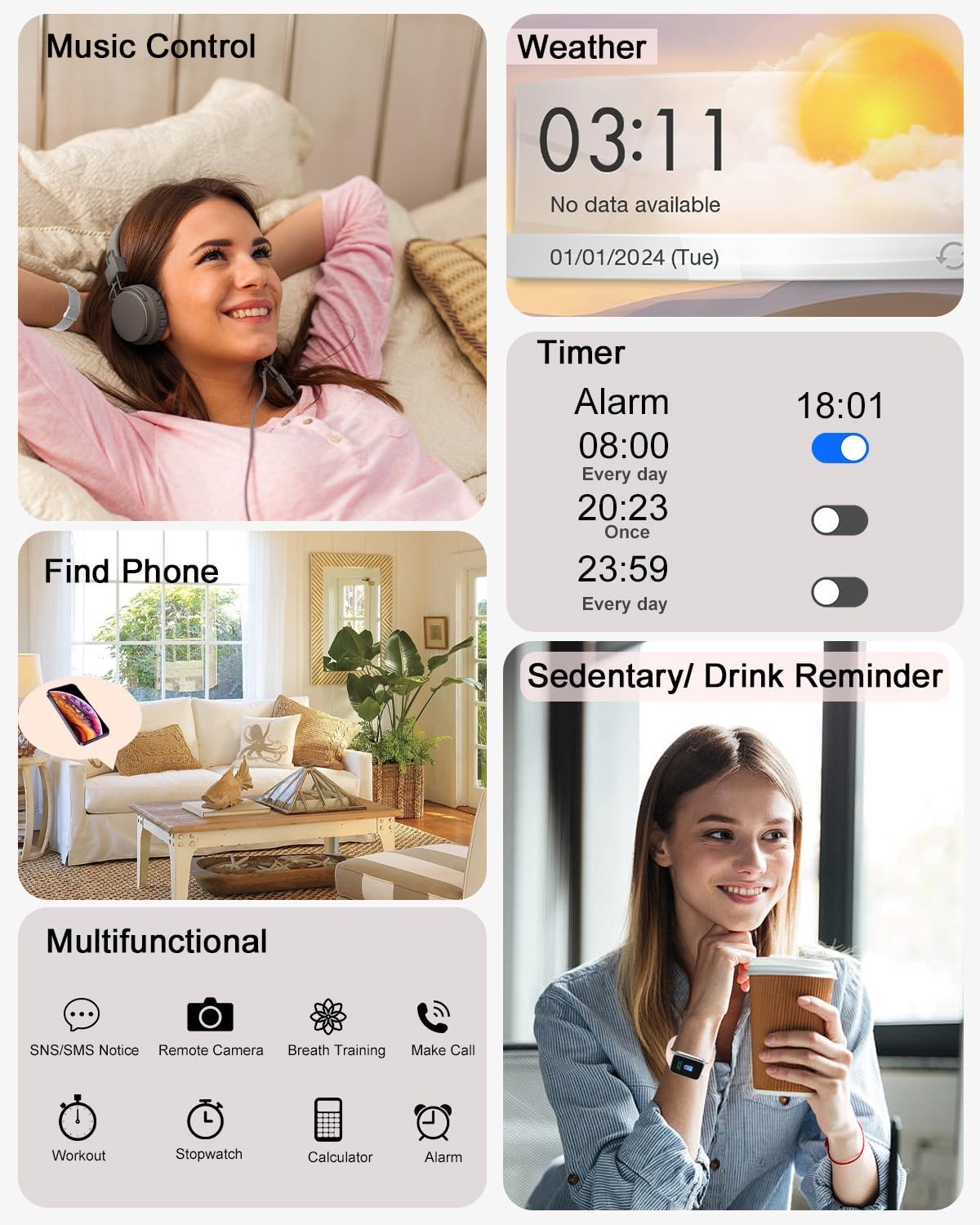 for Women, & Dial, Fitness Tracker, 120+ Sports(Sliver)
