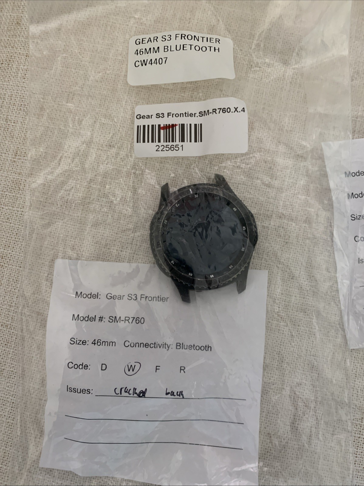 (LOT OF 4) Samsung Gear S3 Frontier Smartwatch SM-R760 46mm (FOR PARTS/BROKEN)