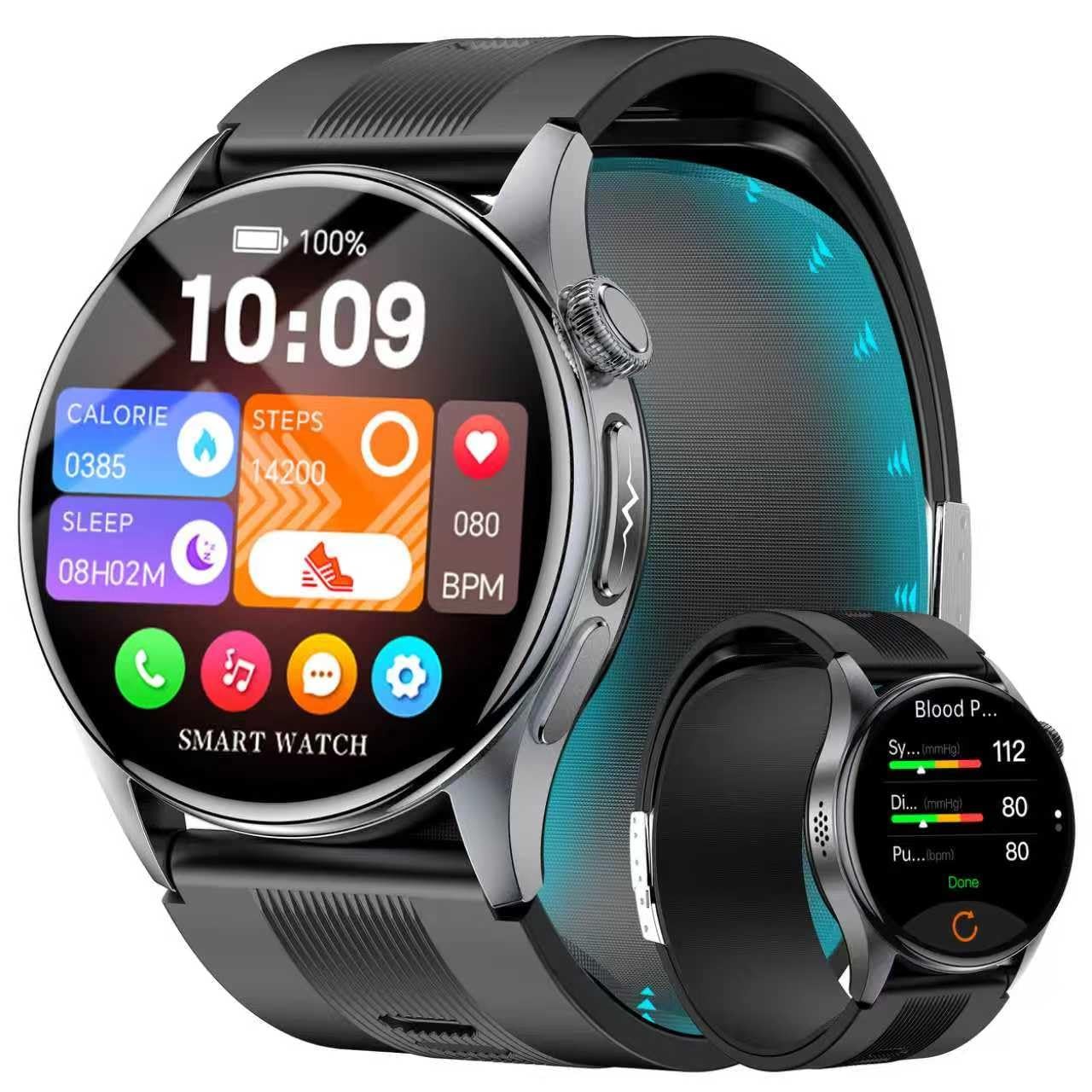 Yowow BIT Blood Pressure Smart Watch with Air Pump and Air Cuff, 1.56” AMOLE…
