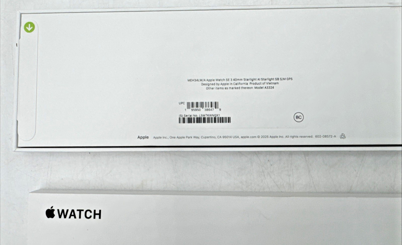 Apple Watch SE 3 MEH34LW/A 40mm Starlight AL Starlight SB S/M