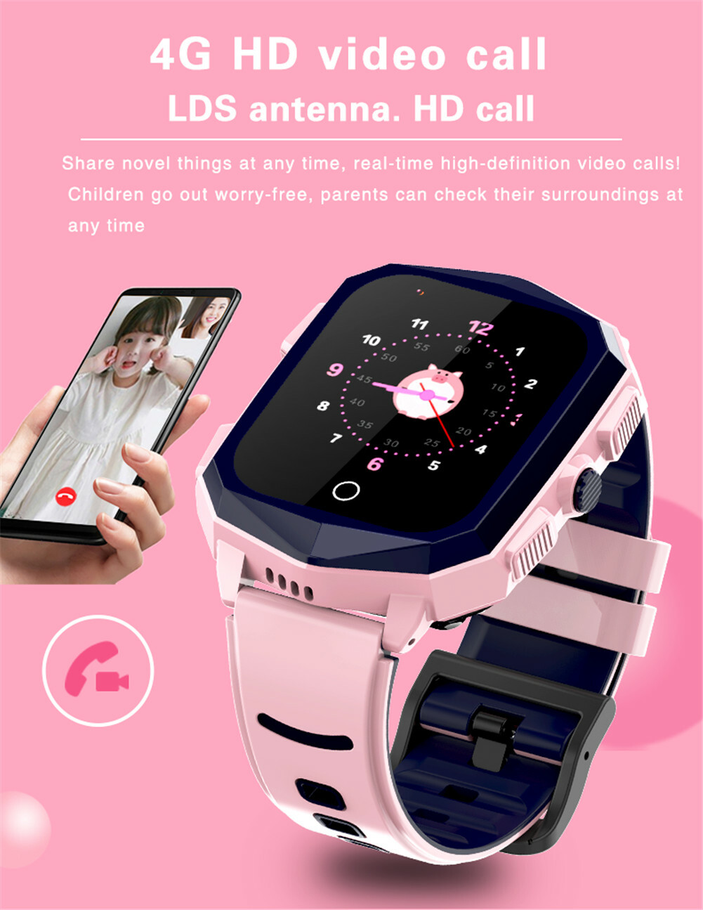 Kids Smart Watch for Boys Girl 4G Smartwatch Anti-Lost Tracker Camera Voice Chat