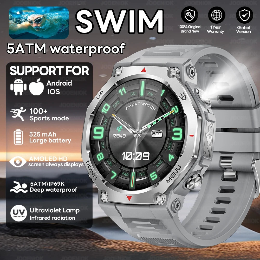 Military Smartwatch 1.43″ AMOLED GPS Bluetooth Call Waterproof Sports Watch