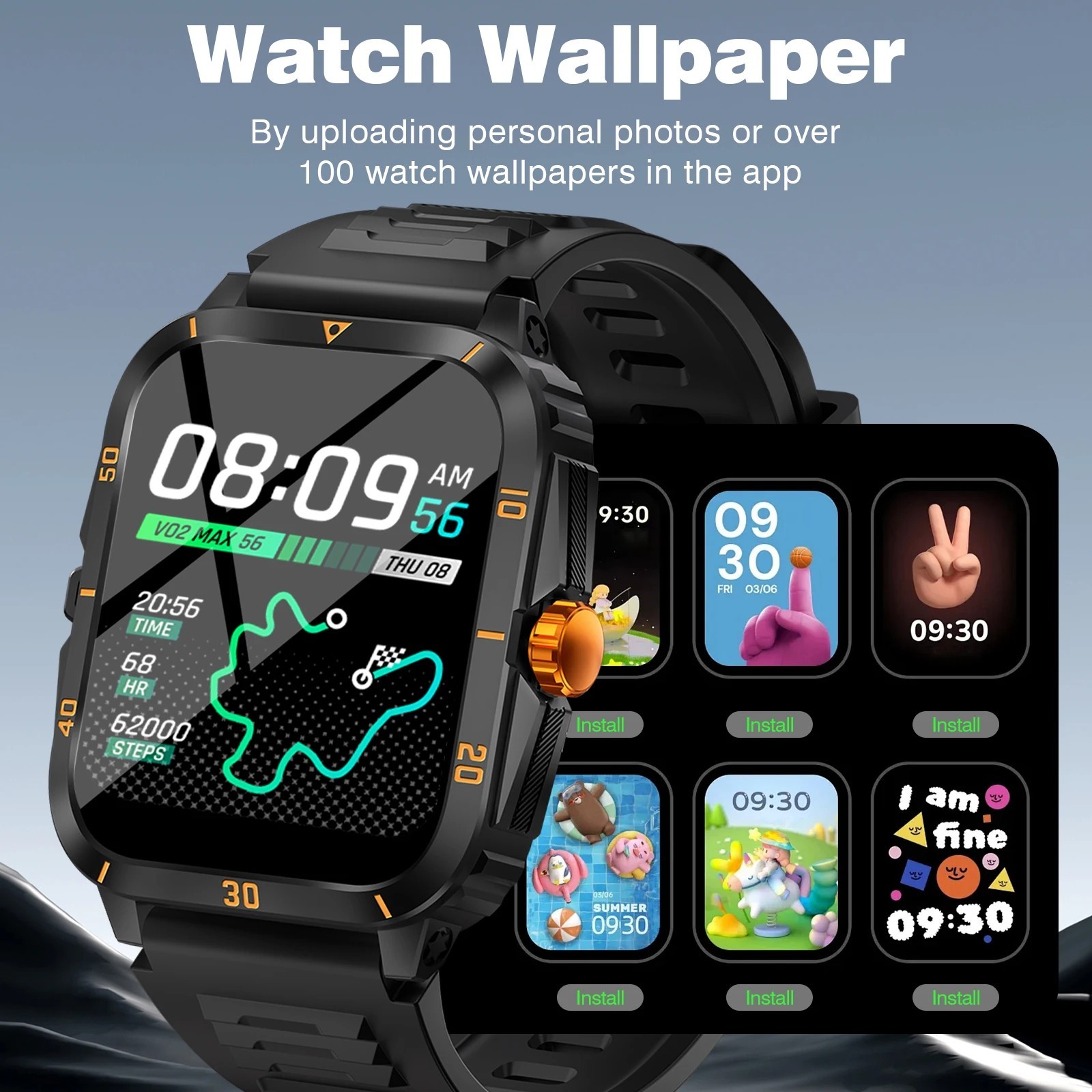 1.96″ Smartwatch HD Full Touch Bluetooth Watch Fitness Tracker Gym Fitness Gift