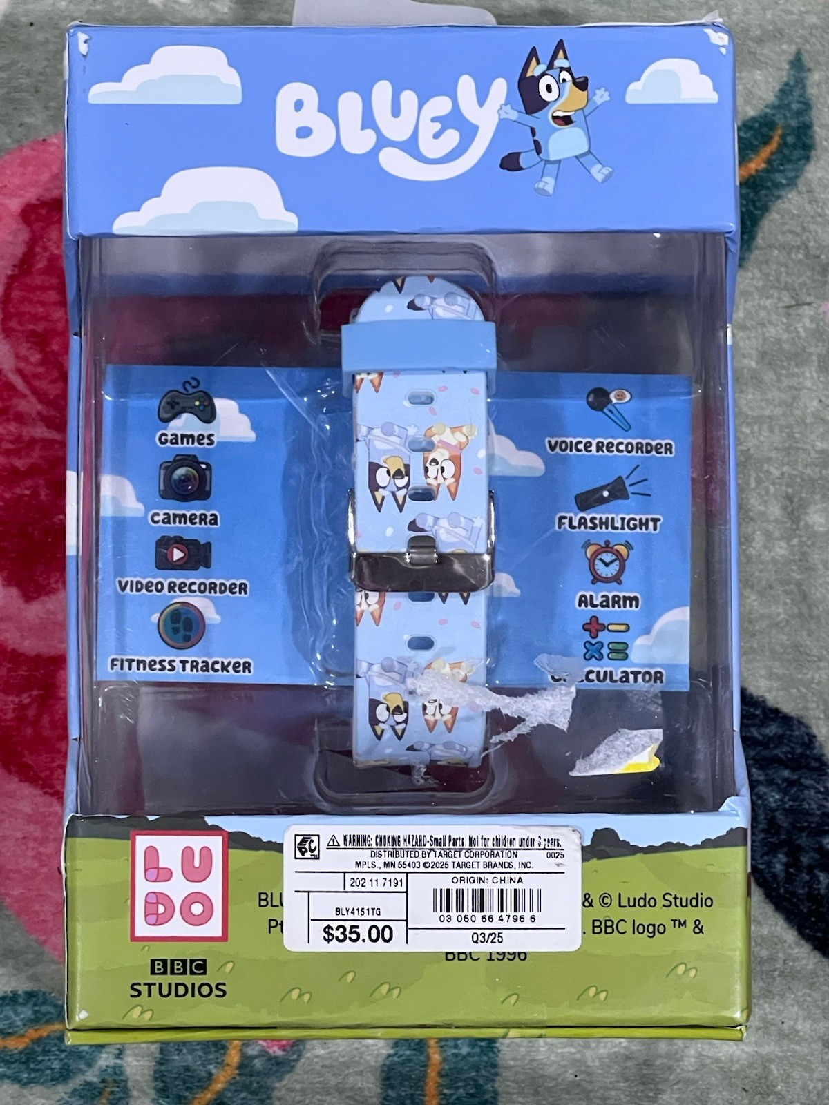 Bluey Touchscreen Kids’ Smart Watch w/ Silicone Strap Multifunction & 6 Games