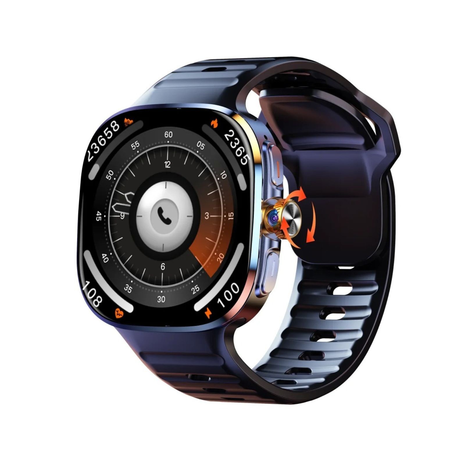 4G Smart Watch Android SIM Card GPS WiFi Rotating Camera AMOLED Phone Watch