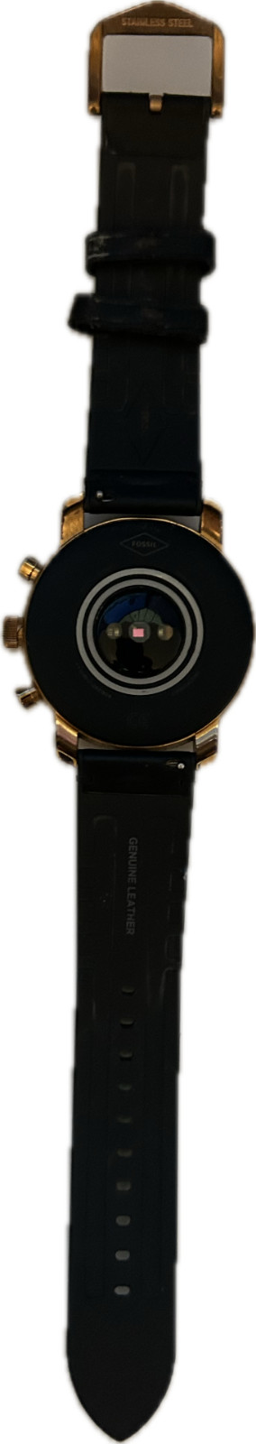 Fossil Q Explorist HR Mens Smartwatch Leather Gold Case Band Black Touchscreen