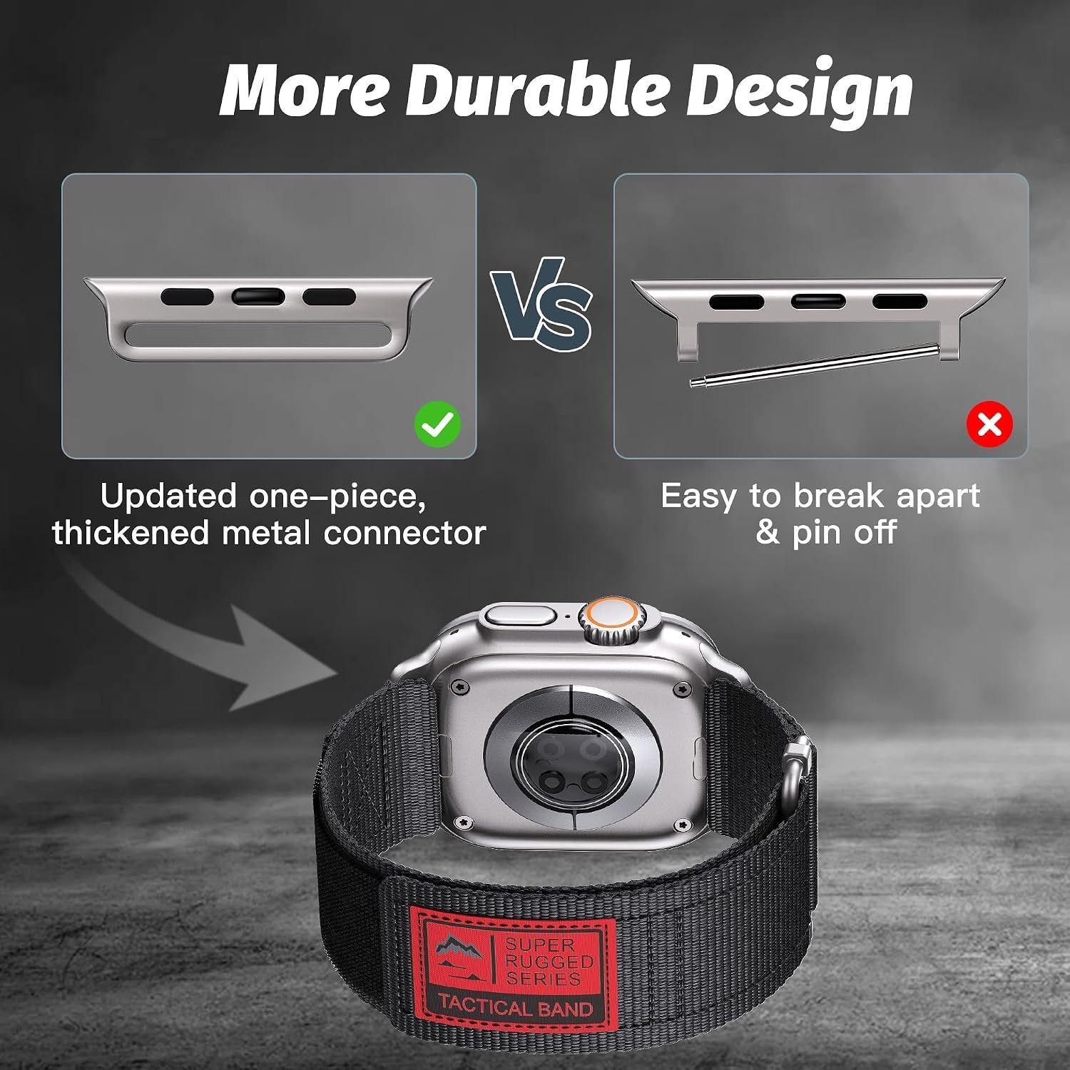 Adjustable Composite Nylon Band for Apple Watch Ultra 49mm – Compatible Strap