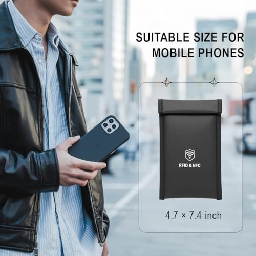 Military Grade Faraday Bags for Phones [5G/Bluetooth/WiFi/GPS] Signal 1