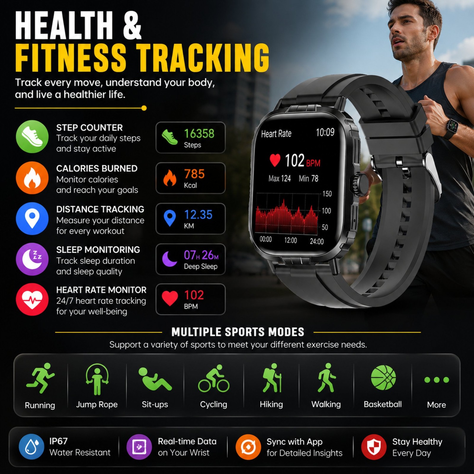 Gravity GWX1SV Bluetooth Calling Smartwatch 2.01″ Touchscreen Silver