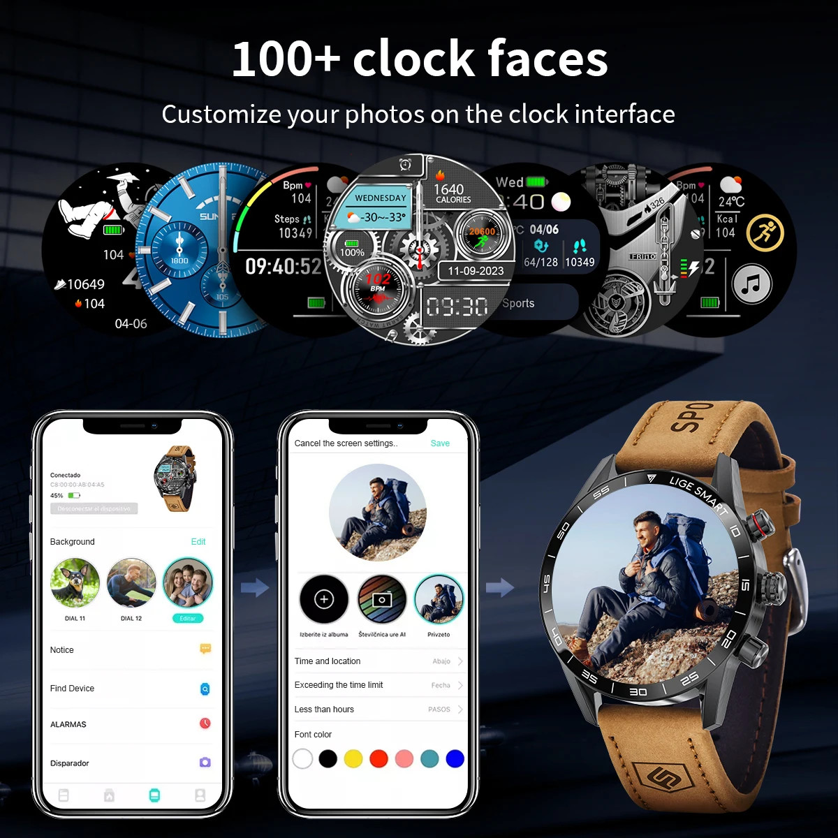 New Rugged GPS Smart Watch Men AMOLED HD Screen Heart Rate