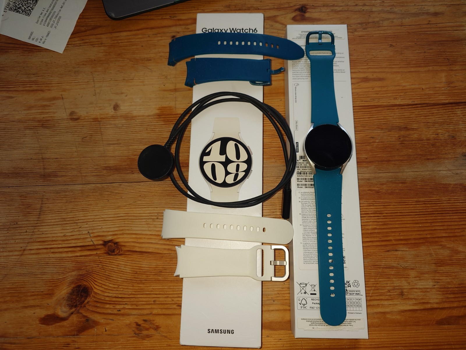 Samsung Galaxy Watch6 SM-R935 40mm Gold Aluminum Case with Cream Sport Band (4G)