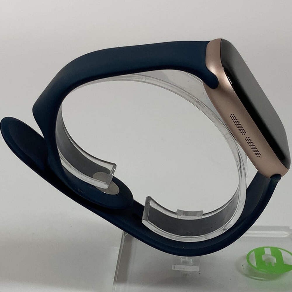 GPS Only Apple Watch Series 11 42MM Rose Gold Aluminum navy blue sport band