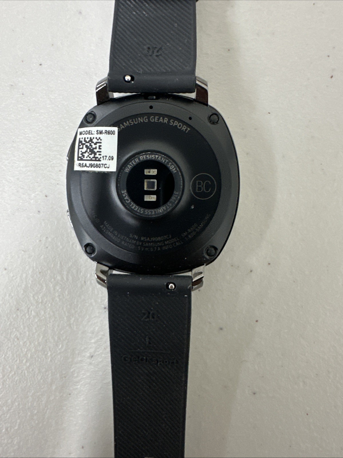 Samsung Gear Sport 44.6mm Black Case Silicone Band Classic Buckle – Watch Only