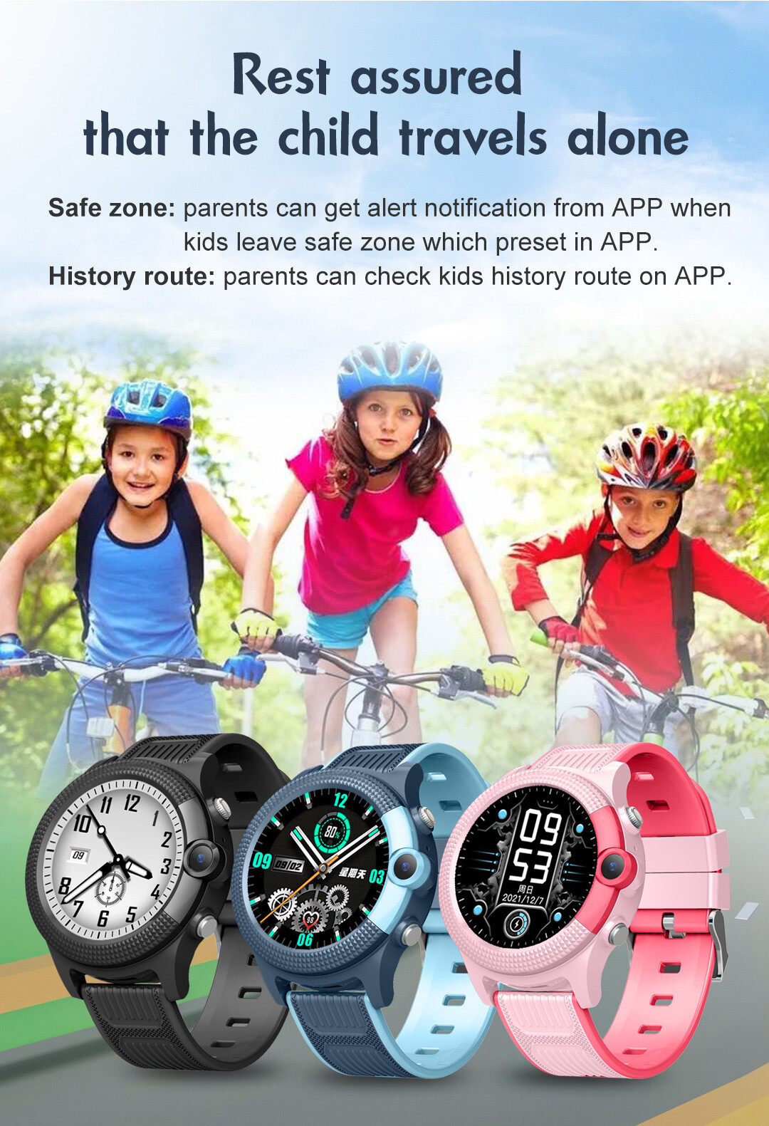 Children’s 4G Smartwatch Voice Video Calls GPS Tracker SOS SIM Support for Kids