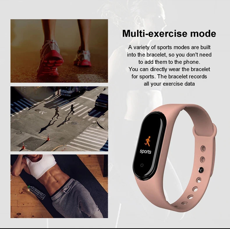 M7 Smart Band Watch Bracelet Wristband Fitness Tracker Blood Pressure Heartrate