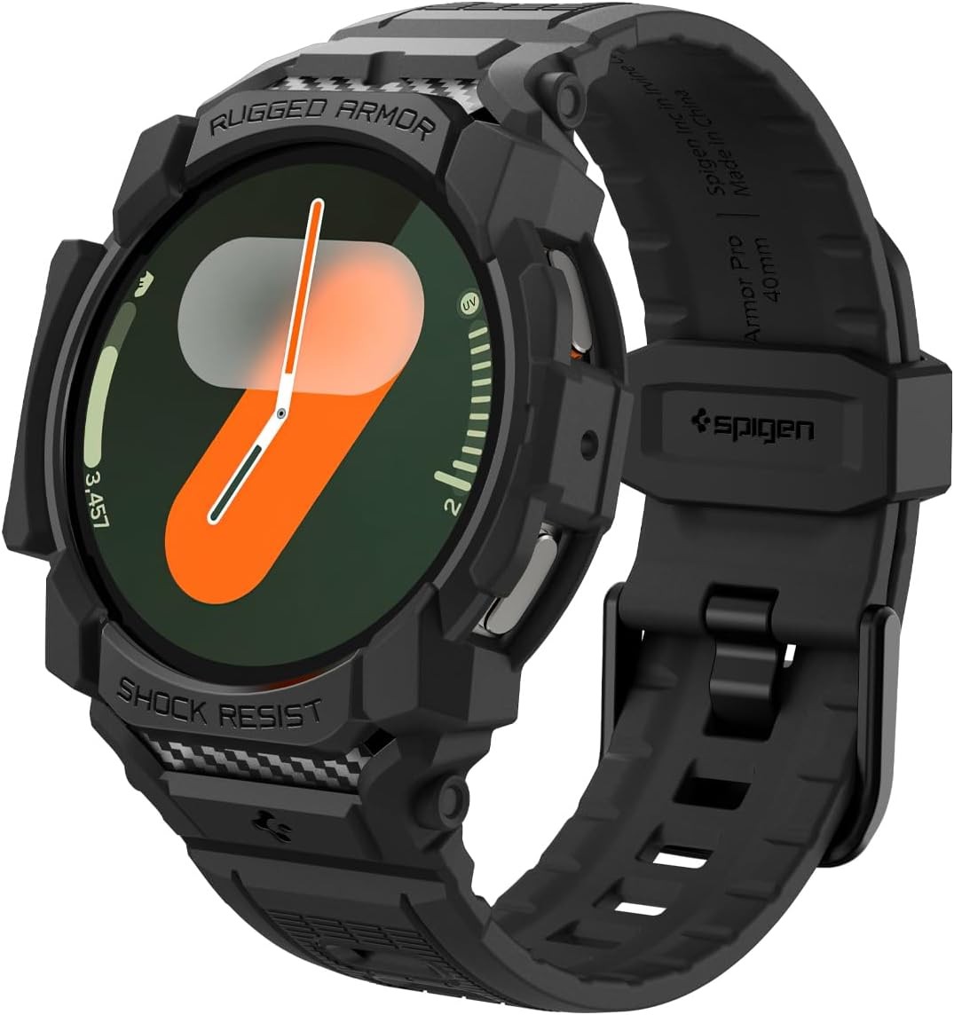 Only Strap For Samsung Galaxy Watch 7 40mm Rugged Armor Pro Case – Matte Black