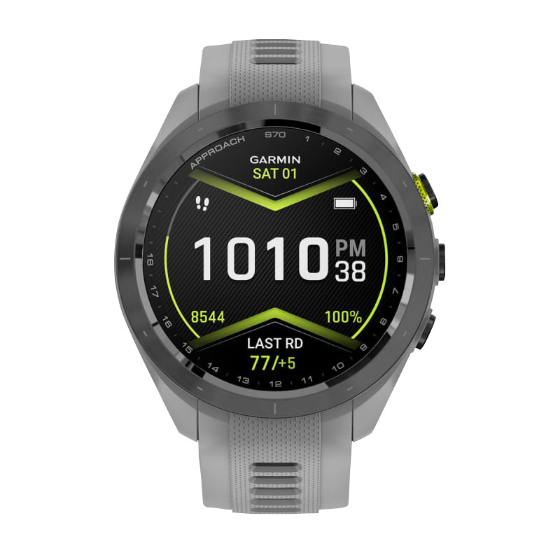 Garmin Approach S70, 42 mm Black/Amp Yellow with Gray Band (010-02746-01)