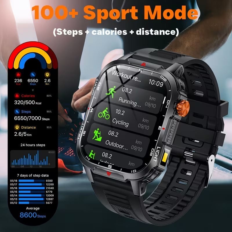 2026 Smartwatch, Fitness Tracker Waterproof Multisport Bluetooth IOS & Android