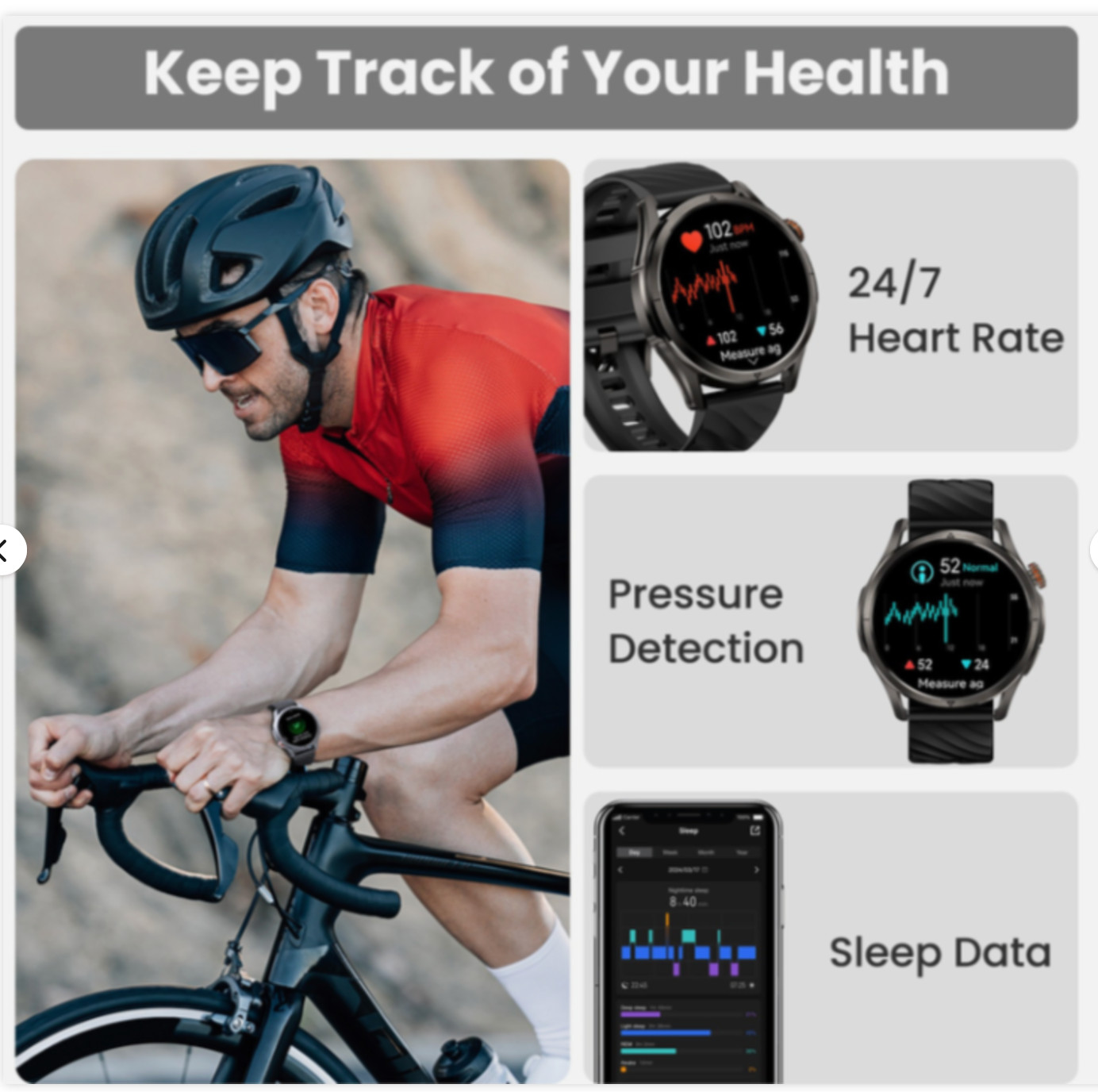 KOSPET Magic R10 Smart watch Men & Women GPS 1.43″ AMOLED, 5ATM Waterproof Black