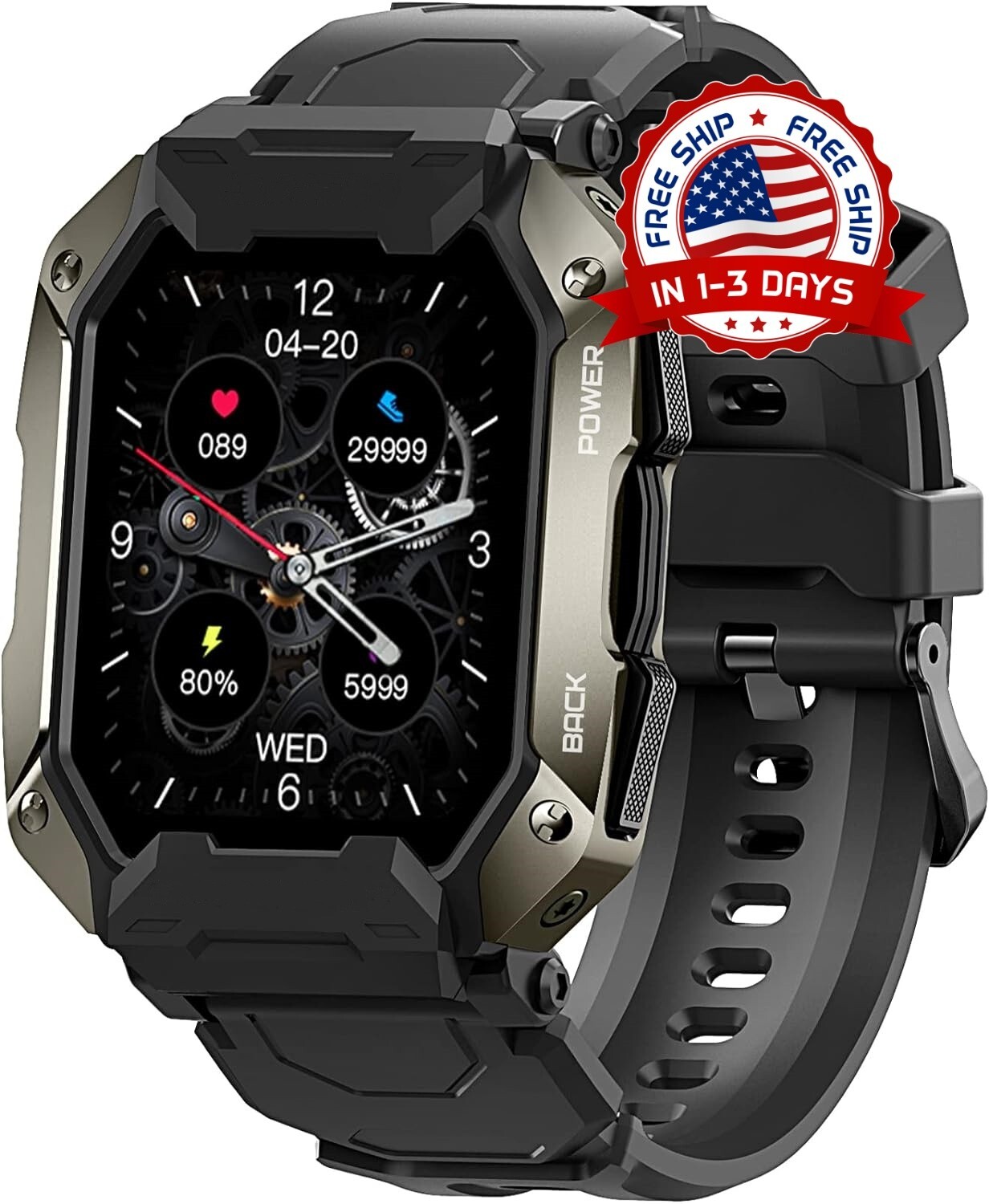 Relojes inteligentes para hombres y mujeres IP69K impermeable Fitness Tracker US