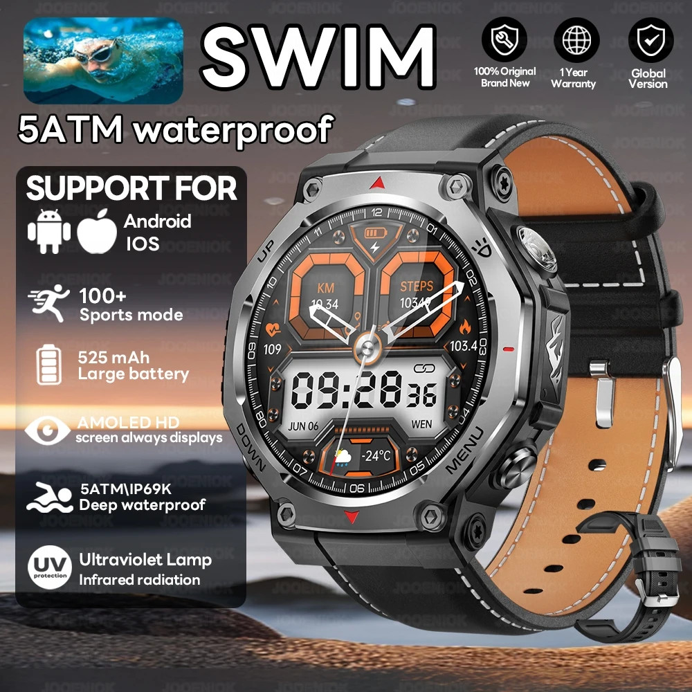 Military Smartwatch 1.43″ AMOLED GPS Bluetooth Call Waterproof Sports Watch