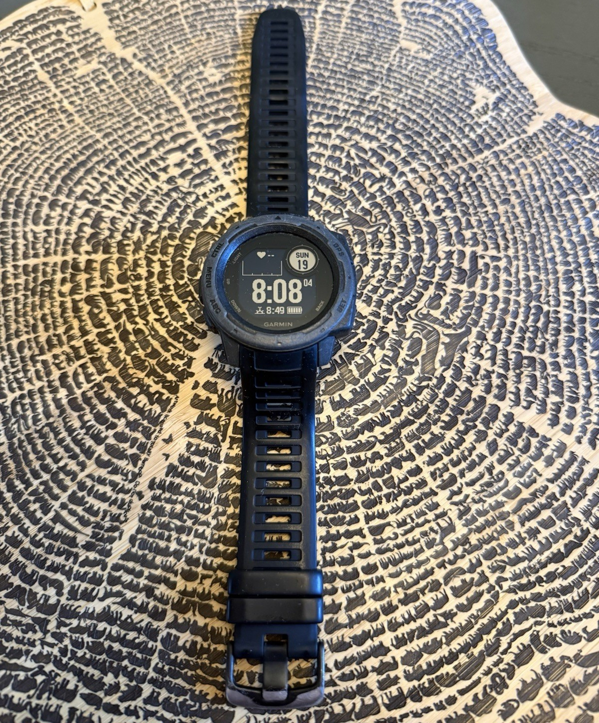 Garmin Instinct GPS Smartwatch Heart Rate Monitor 45mm Black Silicone Band