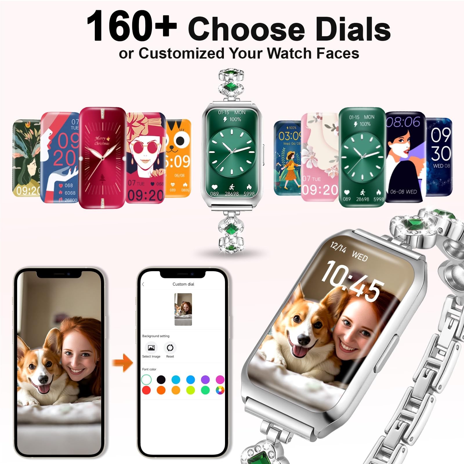 Smart Watches for Women,Fitness Tracker Watches with Sleep Monitor/Heart Rate…