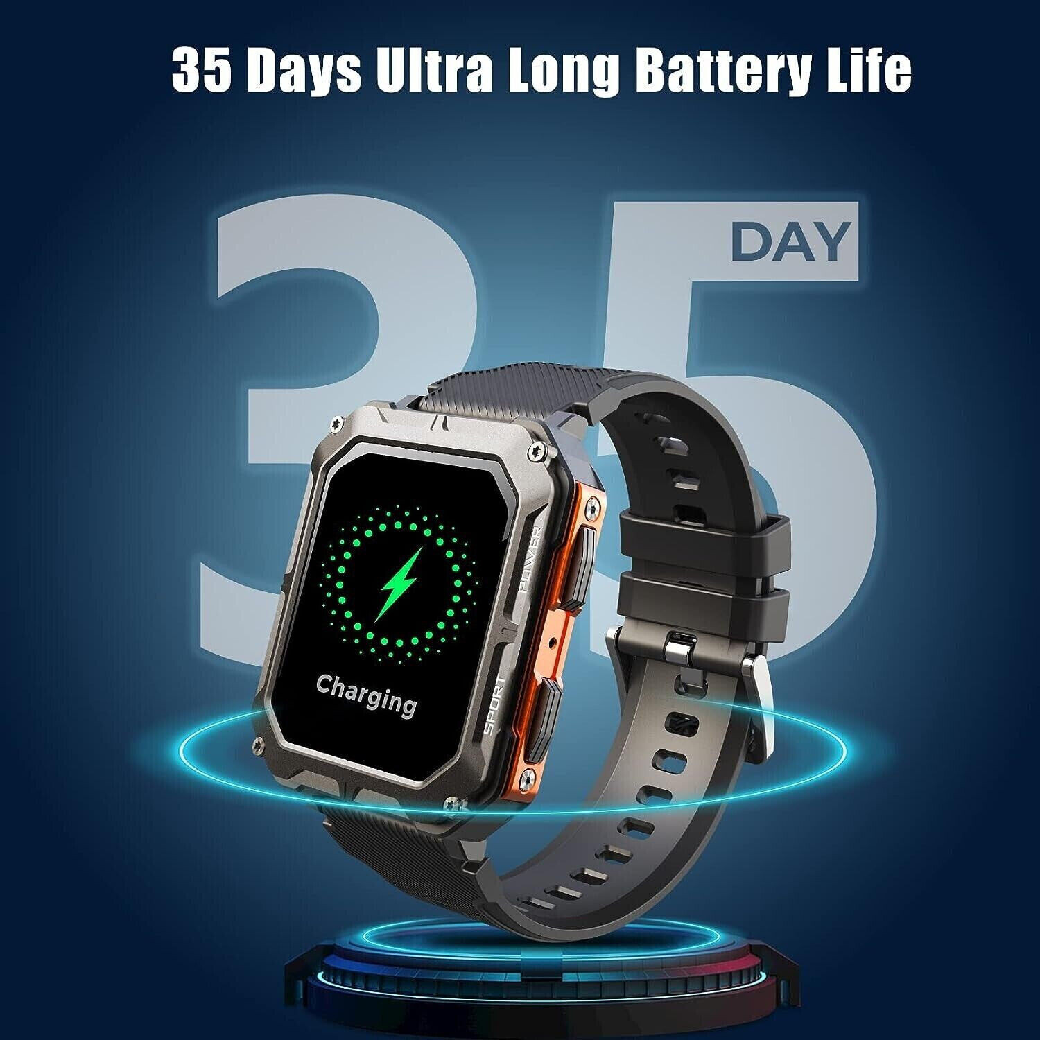 2024 New Blood Pressure Smart Watch Men Military Fitness Tracker Wristwatch