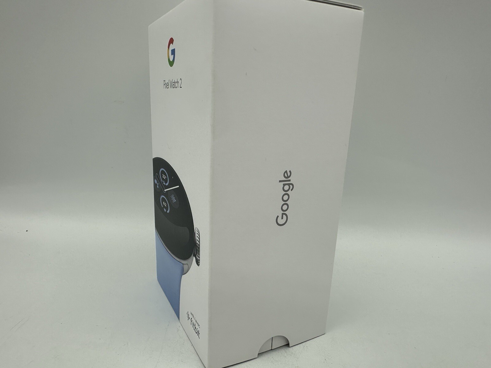 Google Pixel Watch 2 Wi-Fi 41mm Silver Aluminum Case Blue Band GA05032-US New