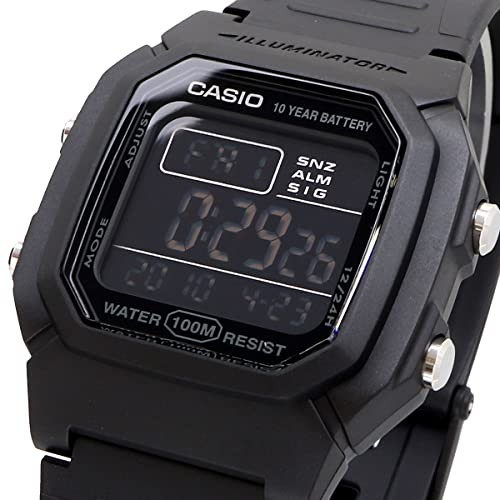 Casio Men’s Digital Watch W-800H-1BV Black Reverse LCD Stopwatch Alarm