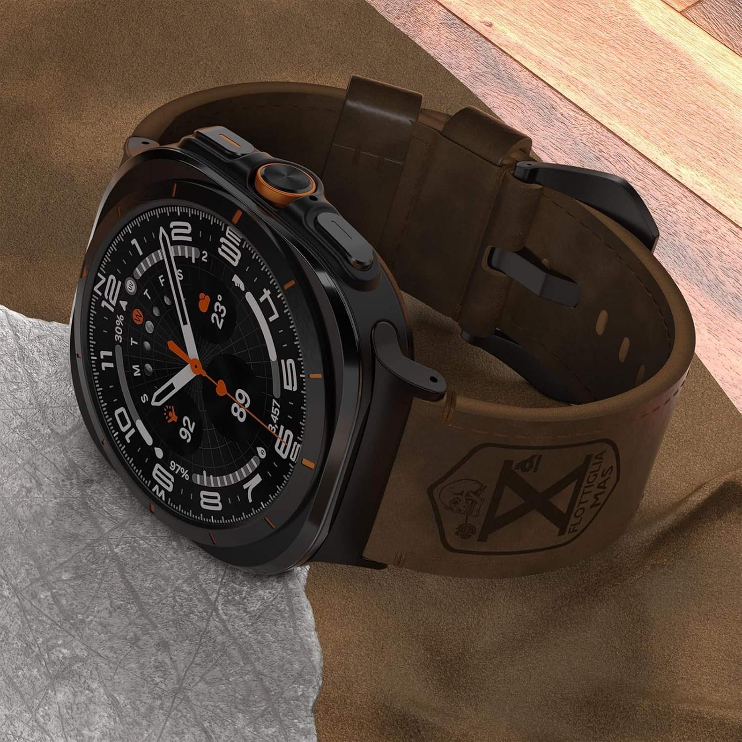 Adjustable & Premium Vintage Luxury Leather Band For Samsung Galaxy Watch Ultra